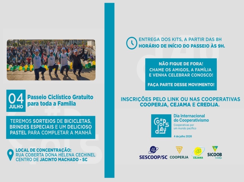 Passeio Ciclístico Gratuito para Toda a Família